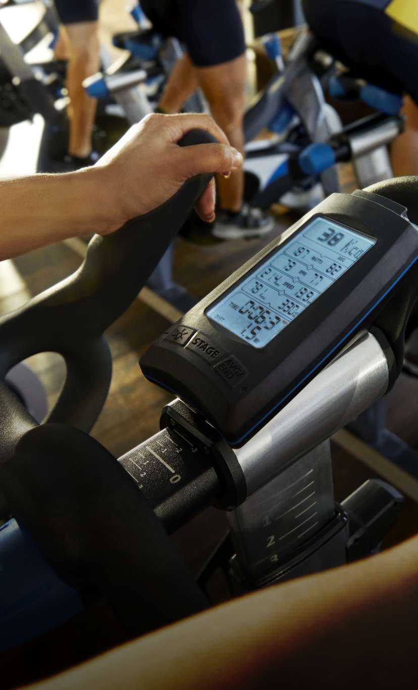 a close up of a cycle bike stats and metrics