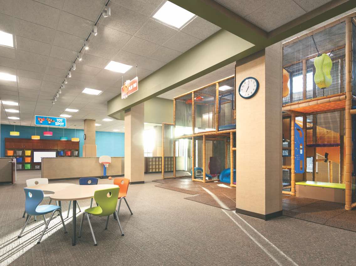 Child Center at Life Time with indoor playground, toys, table and chairs
