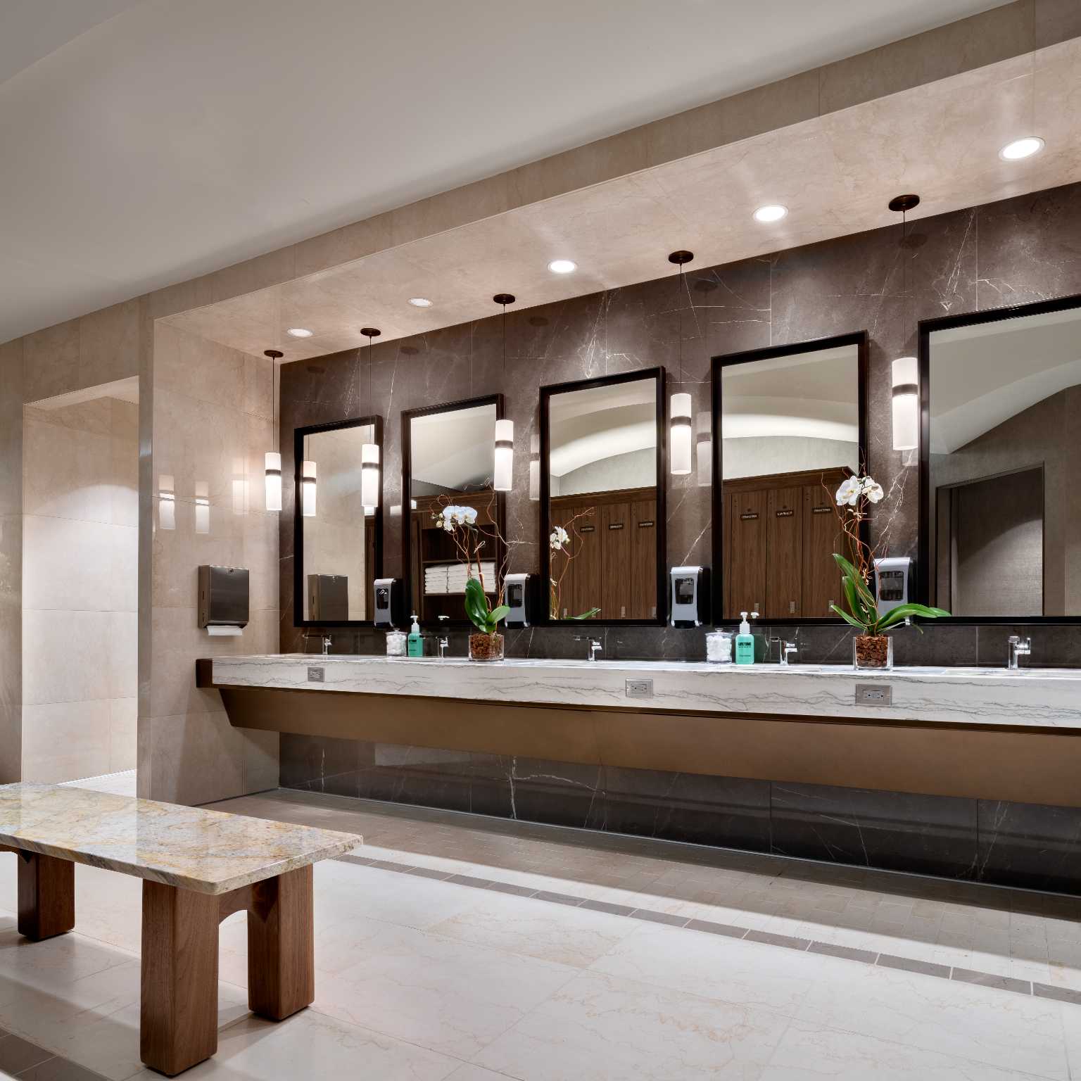 inside locker room at life time