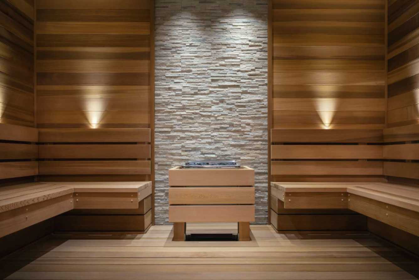 inside sauna at Life Time