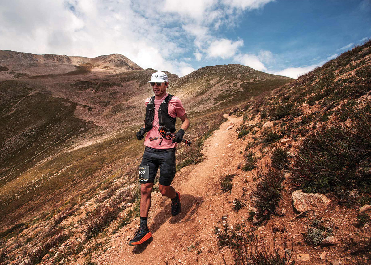 a runs on a rugged dirt trail