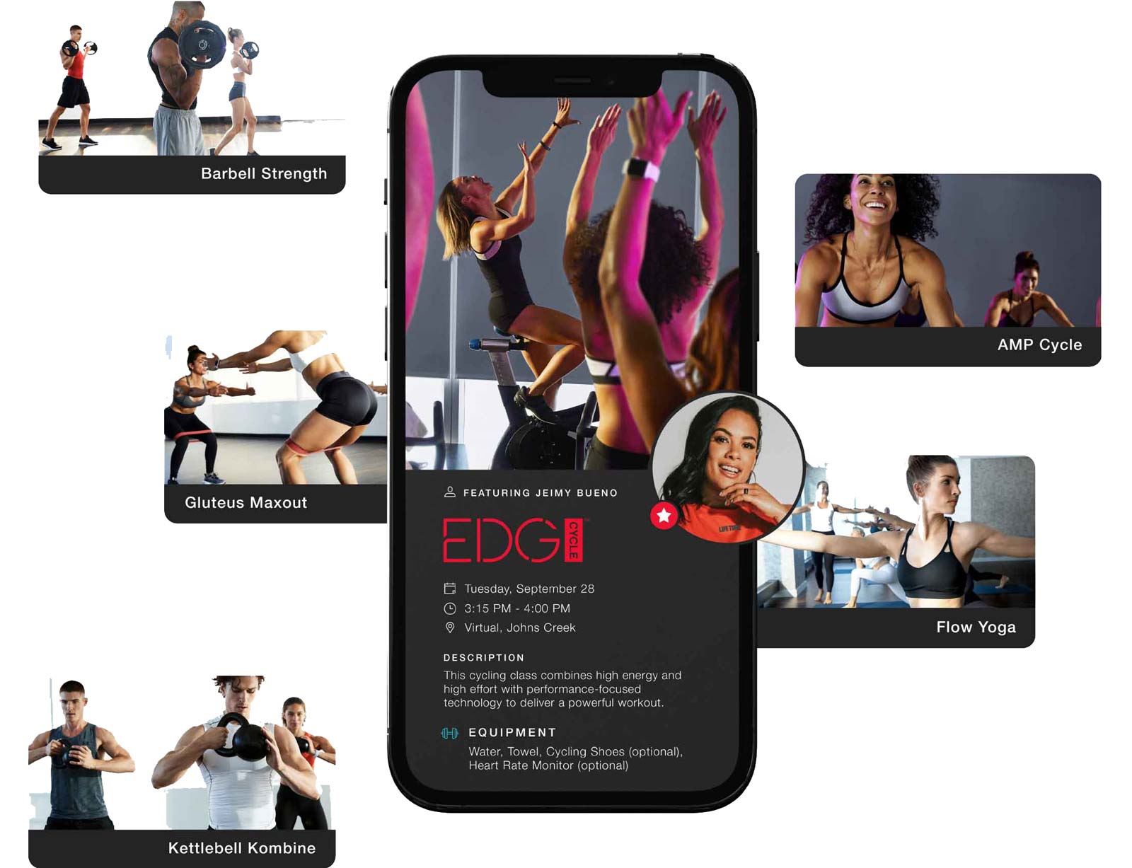 a mobile phone showing the life time app and its features