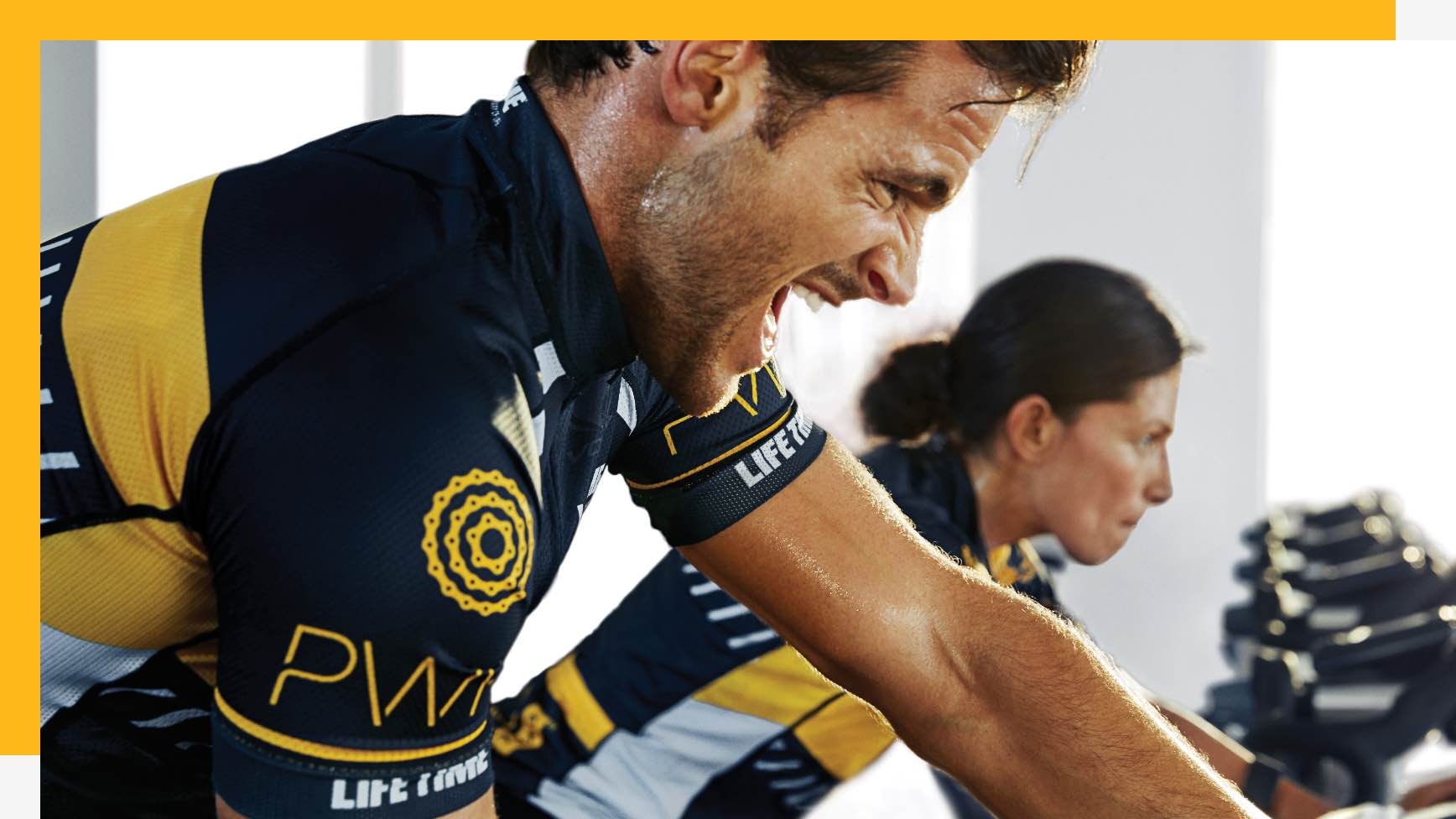 Man riding a bike in Power class